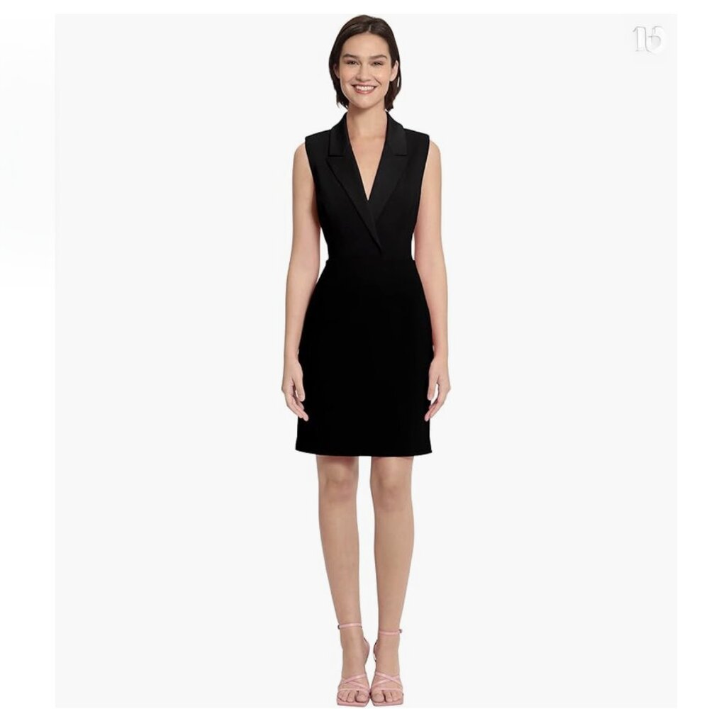 Donna Morgan Women's Lapel Collared Career Sheath Dress NWT
